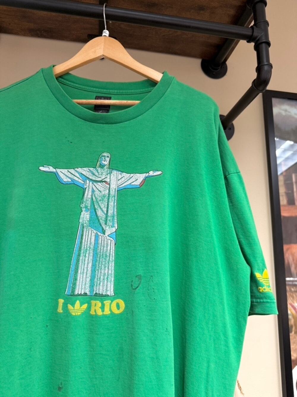 Y2K Adidas I Love Rio Christ the Redeemer Brazil Vintage Tee Shirt Soccer Serie